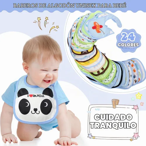 Vista 4 de HooLing - 24 baberos para bebés para niños pequeños a granel