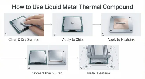 Vista 5 de Meta Online - Compuesto térmico de metal líquido de 0.05 oz, conductancia de 130 W/m'K, grasa térmica, listo para aplicar para PS5, CPU, GPU, pasta