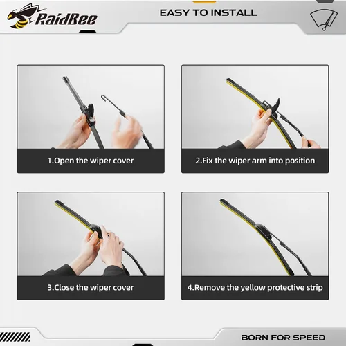 Vista 5 de Raidbee® Limpiaparabrisas de repuesto de 13 + 13 pulgadas para Jeep Wrangler 1999-2006 para todas las estaciones, calidad de equipo original