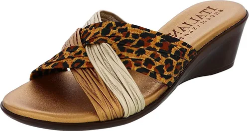 Vista 8 de ITALIAN Shoemakers Sandalias de cuña Saylor para mujer Negro Multi