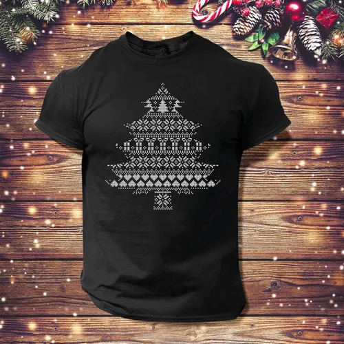 Vista 3 de Camisa de Navidad para hombre camiseta básica con gráfico feo de Navidad camiseta casual de manga corta cuello redondo disfraz de fiesta para adultos