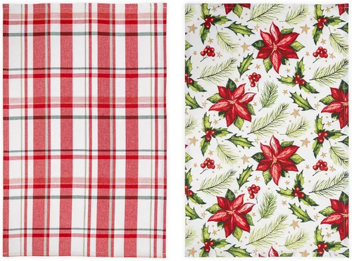 Vista 6 de MyPillow Paquete de 4 paños de cocina Poinsettia Poinsetia