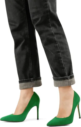 Vista 3 de COLETER Zapatos de tacón de aguja para mujer de 4 pulgadas con punta puntiaguda