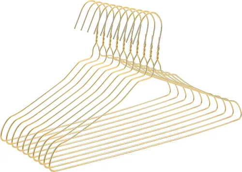 Vista 9 de Mr. Pen Ganchos de metal dorado - Paquete de 10, perchas de alambre para ropa Perchas de ropa delgadas y que ahorran espacio, duraderas