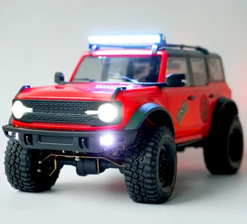 Vista 2 de OGRC - Kit de faros delanteros y luces traseras LED RC para TRX4M 1/18 RC Crawler Car (blanco y rojo)