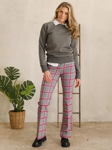 Vista 106 de MixMatchy Sudadera básica suave y cómoda de forro polar con cuello redondo para mujer