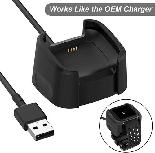 Vista 2 de Emilydeals Cargador para Fitbit Versa 2, cable de carga de repuesto para reloj inteligente Fitbit Versa 2 [3.3 ft/3.3 pies]