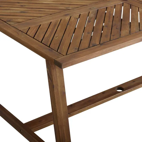 Vista 5 de Walker Edison Furniture Company - Mesa auxiliar rectangular para terraza al aire libre, madera de Chevron para todo tipo de clima