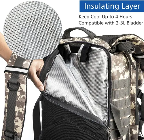 Vista 2 de Mochila táctica militar, 35 l, camuflaje