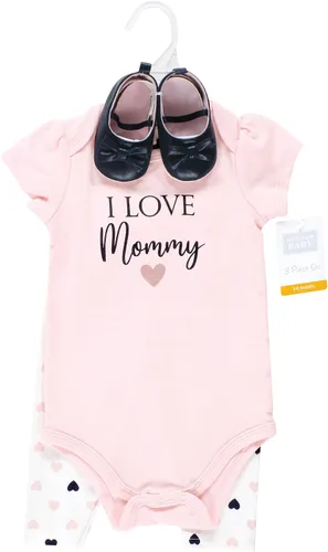 Vista 2 de Hudson Baby Conjunto de pañales, pantalones y zapatos de algodón para bebé