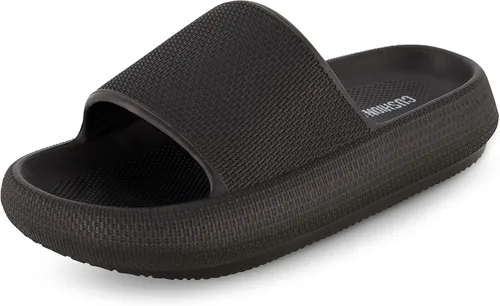 Vista 9 de CUSHIONAIRE Feather-K Cloud Slides, EVA Waterproof Pool Sandals for Kids Negro