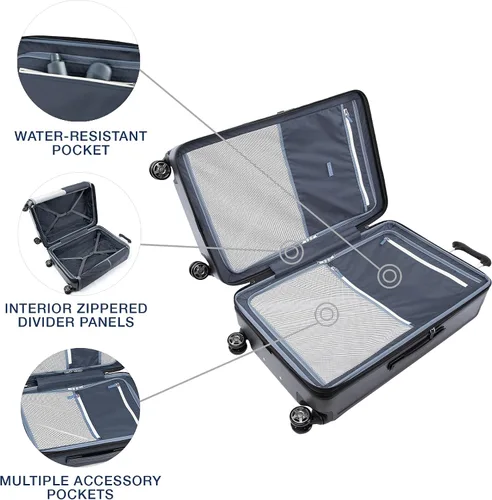 Vista 5 de Travelpro Platinum Elite - Equipaje de rueda giratoria extensible con costado duro, con cerradura TSA, maleta de policarbonato de carcasa dura