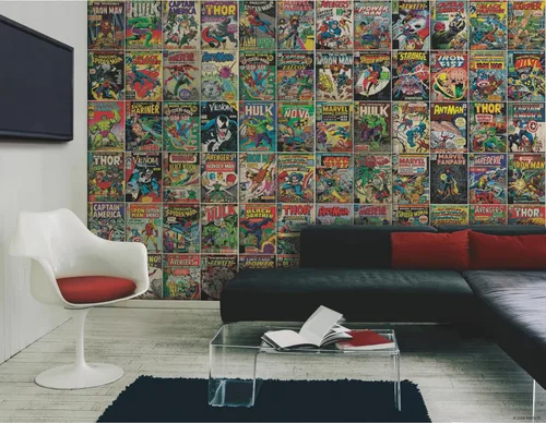 Vista 4 de RoomMates RMK11410M Marvel Comic Cover - Mural de papel tapiz para despegar y pegar, 10.5 pies x 6 pies