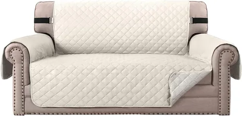 Vista 15 de Funda impermeable para sofá biplaza, protector de sofá acolchado para sofá de 2 asientos, protector de muebles antideslizante para perros y mascotas