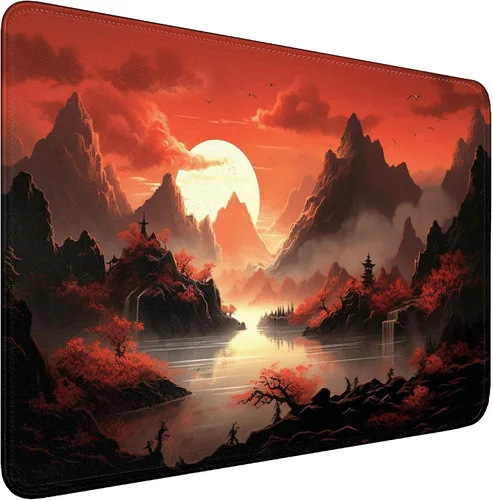 Vista 8 de Alfombrilla de mouse para juegos de mapa negro, alfombrilla de escritorio grande para teclado extendido, alfombrilla de mouse XL con base