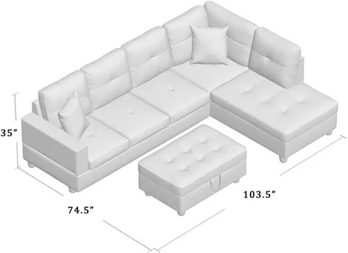 Vista 3 de F095XX-Cuero Negro y blanco marfil