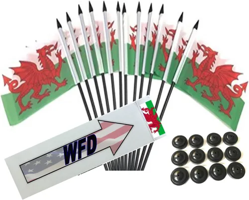 Vista 109 de Paquete de 12 banderas de escritorio de oficina en miniatura de poliéster Afganistán de 4 x 6 pulgadas y pequeñas banderas de mesa, 1 docena de mini