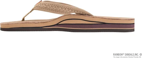 Vista 2 de Rainbow Sandals The Willow - Soporte de arco de doble capa de cuero de primera calidad con correa mediana trenzada doble de 34 pulgadas