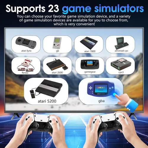 Vista 2 de 2025New Wireless Retro Game Console,40000+Games and 23 EmulatorsPlug and Play 4K HD HDMI TV Game Stickwith Dual 2.4G Wireless Controllers(128G) White