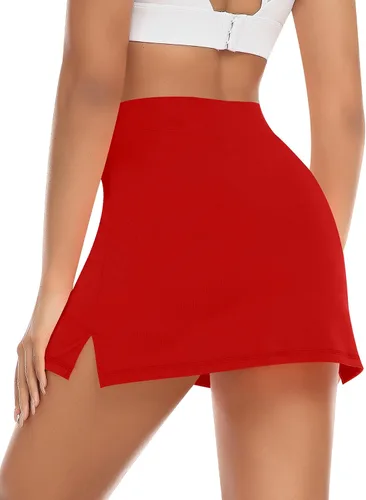 Vista 2 de Falda de tenis para mujer, pantalón deportivo para golf, entrenamiento, deportes, correr, pantalones cortos con bolsillos, ropa deportiva