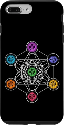 Vista 9 de iPhone 15 Metatronscube, geometría sagrada, chakra, yoga, símbolo, funda 4D