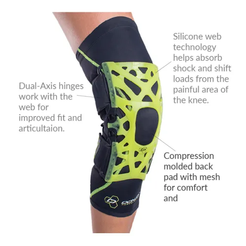 Vista 2 de DonJoy Performance - Corsé de soporte para la rodilla con tecnología de red con rodillera interna de compresión, L