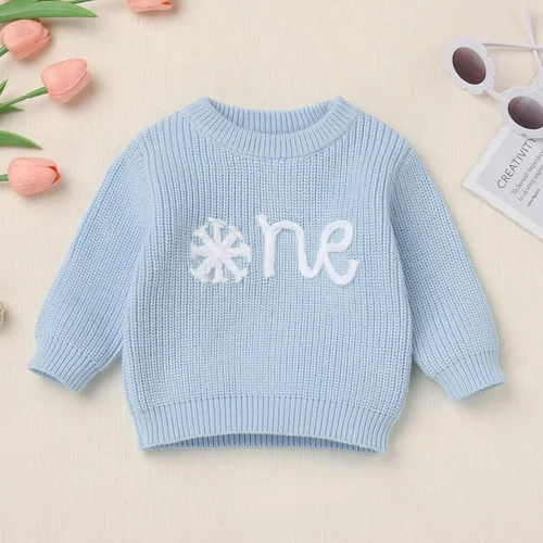 Vista 8 de Suéter de primer cumpleaños para bebés y niñas de un año de edad, sesión de fotos, otoño e invierno