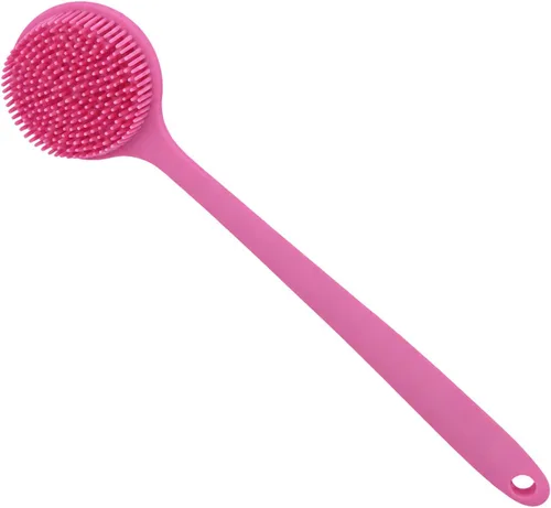 Vista 10 de Depurador corporal de silicona, depurador de espalda de mango largo para cuerpo, cepillo de espalda para ducha, exfoliante corporal Negro