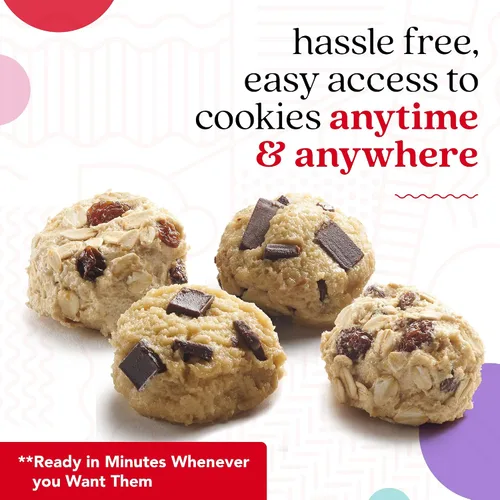 Vista 4 de David's Cookies - Masa congelada de galletas con trozos de chocolate y avena con pasas, premoldeada, 96