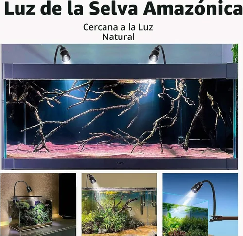 Vista 4 de Upettools Luz LED de espectro completo para acuario, 10 W con zoom