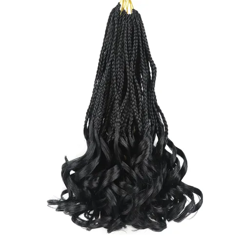 Vista 14 de Cabello para Trenzas Rizo Francés Color 1 Trenzas de Ganchillo Rizo Francés 10 Pulgadas Trenzas de Caja Cabello de Ganchillo para Mujeres y Niños