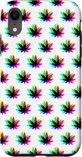 Vista 24 de Funda para iPhone 13 Pro Max Weed Pattern Colorido Psicodélico Marihuana Cannabis Stoner Case