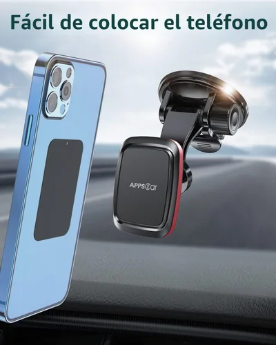 Vista 5 de APPS2Car Soporte magnético para teléfono de automóvil con brazo ajustable y 6 imanes fuertes, soporte universal para salpicadero, parabrisas