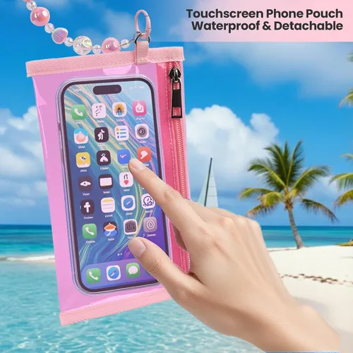 Vista 2 de Bolsa de playa con lazo, grande, plegable e impermeable con bolsillo interior con cremallera, bolsa de viaje para piscina y vacaciones