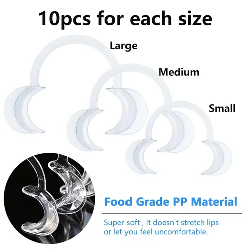 Vista 3 de 10 piezas de retractor de mejillas en forma de C, abridor de boca desechable para blanqueamiento dental, protector bucal o juego Speak Out