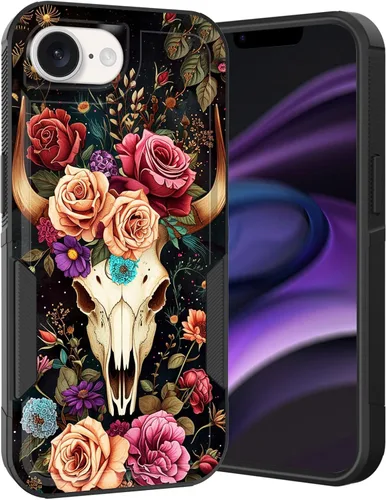 Vista 278 de Funda para iPhone Air, doble capa híbrida resistente resistente a prueba de golpes de policarbonato duro + funda protectora de silicona suave