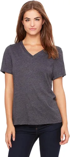 Vista 18 de Camiseta cuello en V relajada de BELLA + CANVAS Asfalto