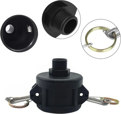 Vista 2 de Accesorios de bolsa IBC de cabeza hembra exterior de 2 a 3/4 pulgadas, adaptador de drenaje de tanque IBC Adaptador de conversión de manguera de 2 a