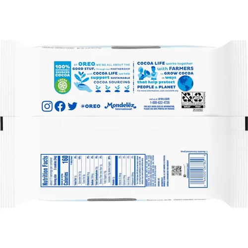 Vista 2 de OREO Galletas sándwich de chocolate sin gluten, galletas sin gluten, 13.29 oz