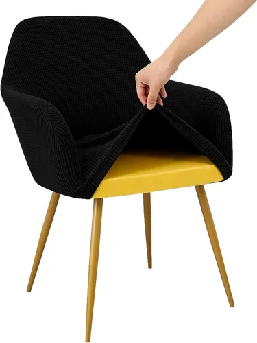 Vista 15 de Yonus - Juego de fundas para sillas Parsons de comedor, fundas de sillón extraíbles para silla de estar, solo funda, sin silla (1, beige)