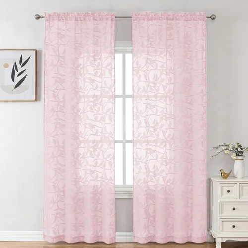 Vista 58 de OVZME Anji Clip Voile Sheer Tiers RD 2X30X36 Negro