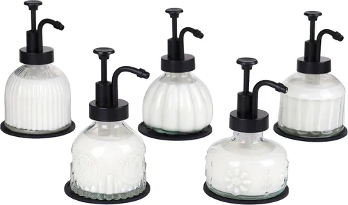 Vista 2 de Dispensador de jabón de 8 onzas para encimera de cocina y baño, líquido de manos recargable, detergente para platos, estilo granja