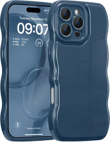Vista 11 de FABSPARK - Funda para iPhone 11, diseño simple, marco ondulado, estética, silicona suave, color beige