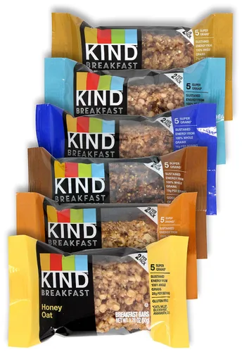 Vista 4 de Niro Surtido Kind Breakfast Protein Bar & Kind Breakfast Bars Paquete variado de aperitivos 6 sabores – 12 paquetes – 2 barras en cada paquete
