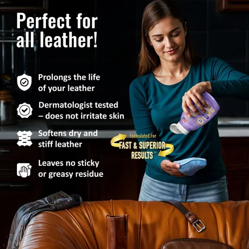 Vista 8 de Leather CPR Limpiador y acondicionador de 18 onzas + limpiador de cuero resistente de 22 onzas kit para sofás, muebles, asientos de automóvil