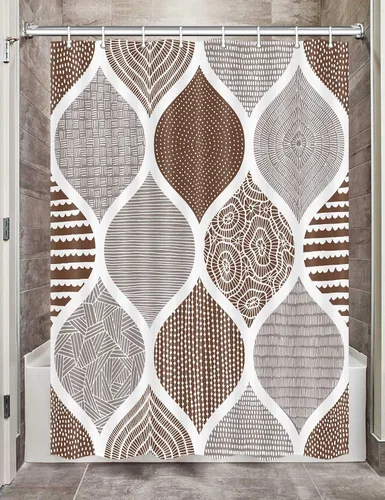 Vista 35 de JAWO - Cortina de ducha negra y blanca para cámper RV para baño de remolque de viaje, juego de cortinas de ducha de tela pequeñas, estrechas