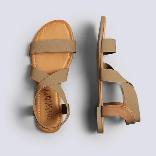 Vista 5 de Sandalup - Sandalias planas y elásticas para mujer