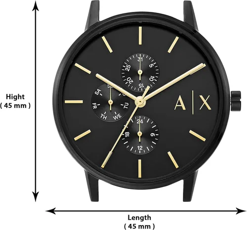 Vista 5 de AX Armani Exchange Reloj multifunción para hombre con correa de cuero o acero inoxidable