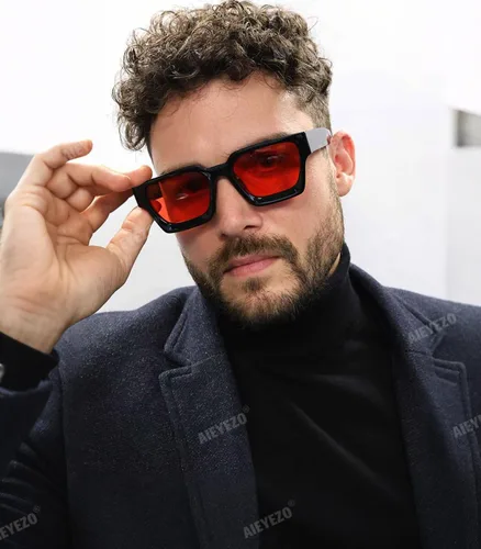 Vista 140 de AIEYEZO Gafas de sol cuadradas para mujeres y hombres, gafas de sol cuadradas con montura gruesa, estilo de diseñador simple