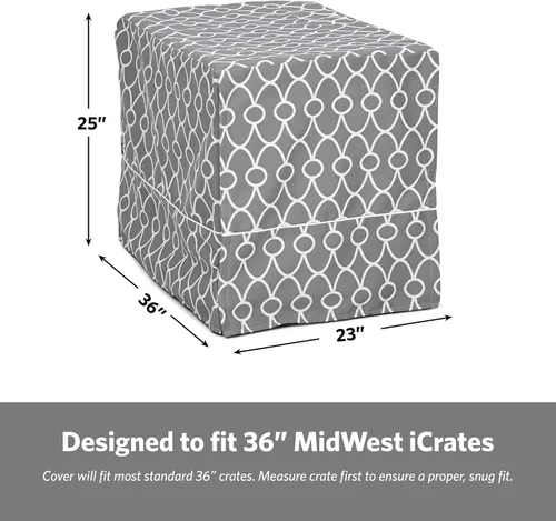 Vista 24 de MidWest Homes for Pets Funda para jaula para perros pequeños con protector de tela Teflon, funda de privacidad de poli-algodón para perrera que se